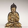 A gilt bronze figure of avalokitesvara. 17th century