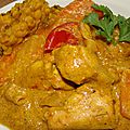 Mijote de poulet au curry et dal de lentilles