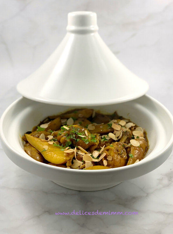 Tajine de poulet aux poires caramélisées 2