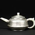 Yang pengnian: a pewter-encased yixing teapot and cover