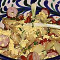 Salade bistrot pommes saucisses fumees