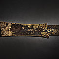 A rare archaic calcified jade ceremonial blade (zhang), neolithic period - shang dynasty (circa 6500-1046 bce)
