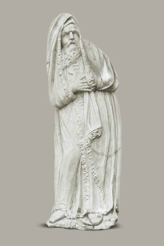 Lot 462 - AN ITALIAN CARVED ALABASTER FIGURE OF THE