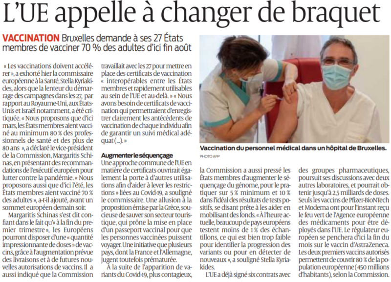 2021 01 20 SO L'UE appelle à changer de braquet