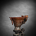 A very fine carved brown rhinoceros wine cup, china, 18th century