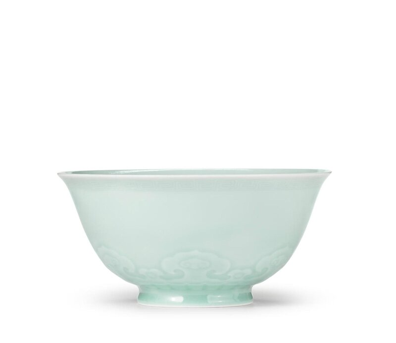 A rare celadon-glazed bowl, Yongzheng six-character mark and of the period (1723-1735)