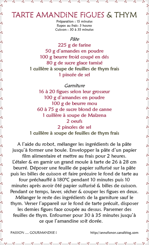 Tarte amandine aux figues & thym_fiche