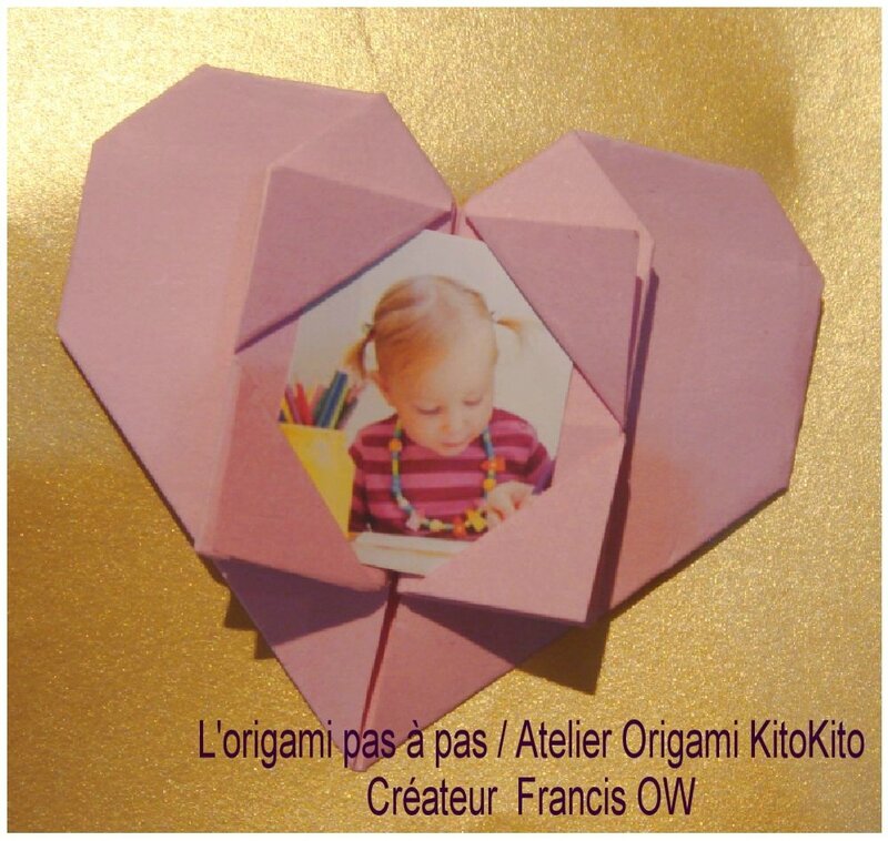 Cadre photo du Coeur 1 L'origami pas à pas / Atelier Origami KitoKito