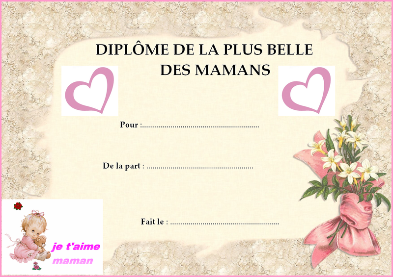 Diplome Pour Maman Bienvenue Chez Minouchapassion