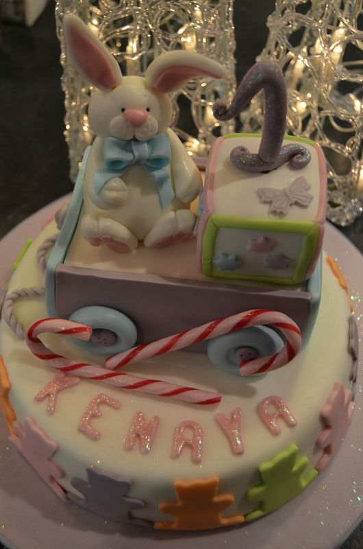 Gateau D Anniversaire Lapin Blanc A Noeud Bleu 1 An Deja Ma Cerise Sur Mon Gateau Gateaux En 3 D