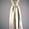 Hubert de givenchy. ivory embroidered evening dress, spring-summer 1961