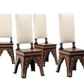Quatre chaises à décor incrusté d'ivoire sicile, xixème siècle