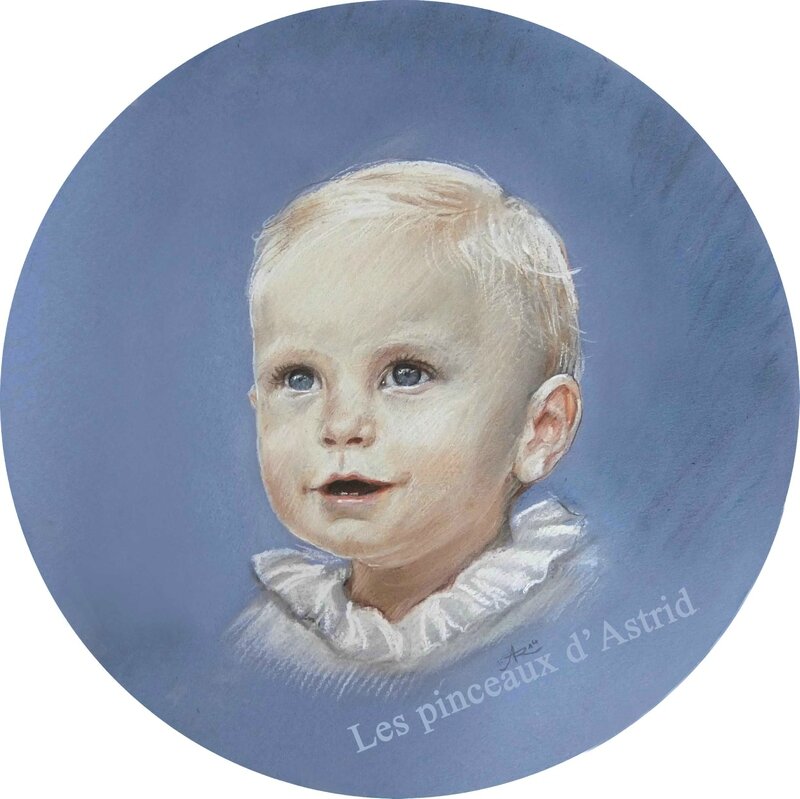 Portrait Rond Bebe Bleu Pastel Photo De Portraits En Couleur Les Pinceaux D Astrid