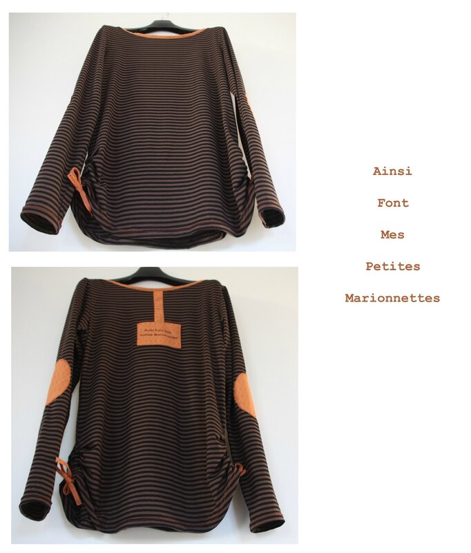 tee shirt encolure bateau orange 3