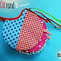 Bavoir rond à nouer original fait main made in france _ pop, vintage, coloré