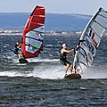 Windsurfeurs sur l'étang de thau à marseillan le 25 juillet 2017 : sixième round!