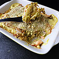 Gratin de ravioles du dauphiné au saumon et aux poireaux