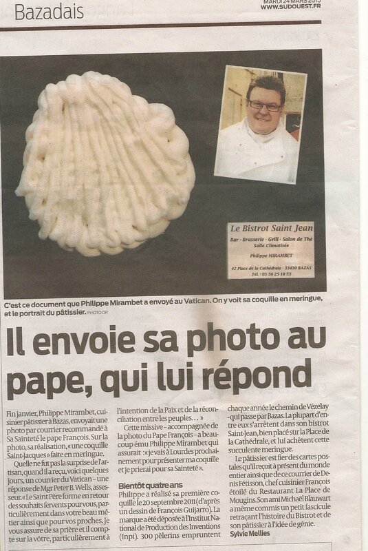 Il envoie sa photo au pape, qui lui répond