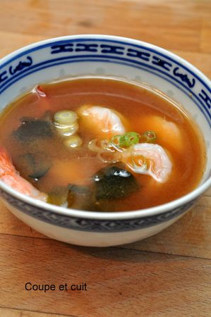 Recette de la soupe miso aux crevettes