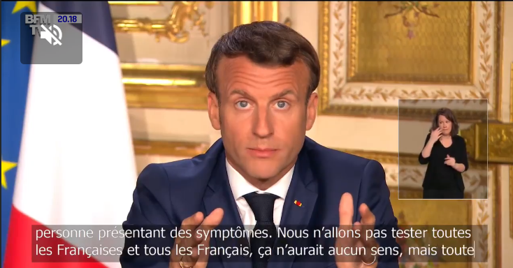 2020-04-14 19_08_59-Emmanuel Macron_ « Le 11 mai, nous serons en capacité de tester toute personne p