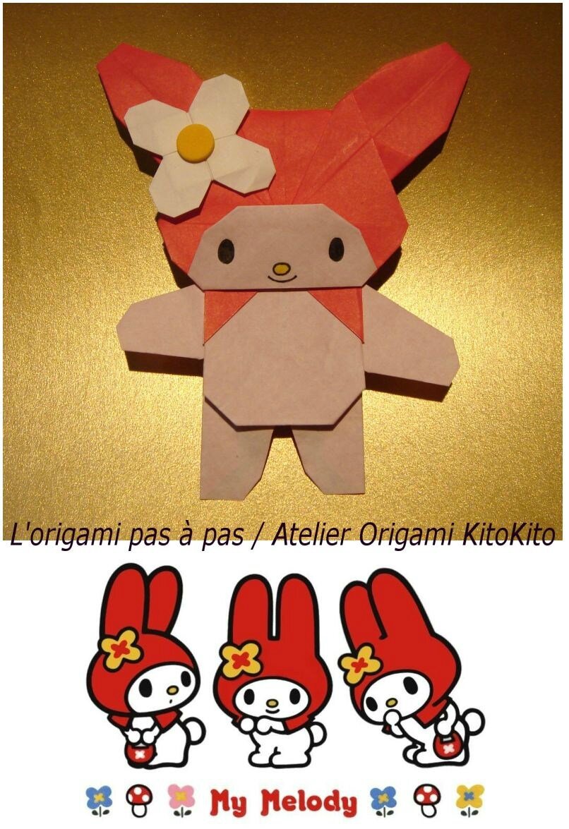 Lapin11 My  Melody  1 L origami pas  pas Atelier 