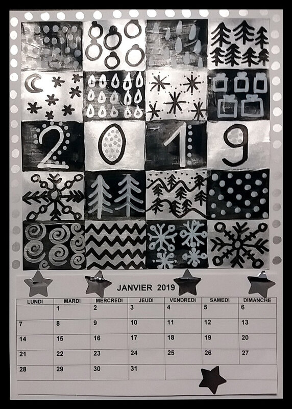 308_Noël et nouvel an-Calendrier Noir Blanc et argent (45)