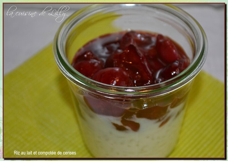 riz au lait et compotée de cerises