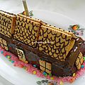 Une maisonnette en chocolat pour mes gourmands :) (cake 8/8 aux pommes )