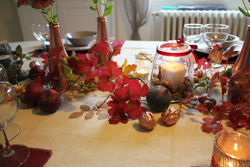 Chemin de table Organza Feuillage Pailleté Or