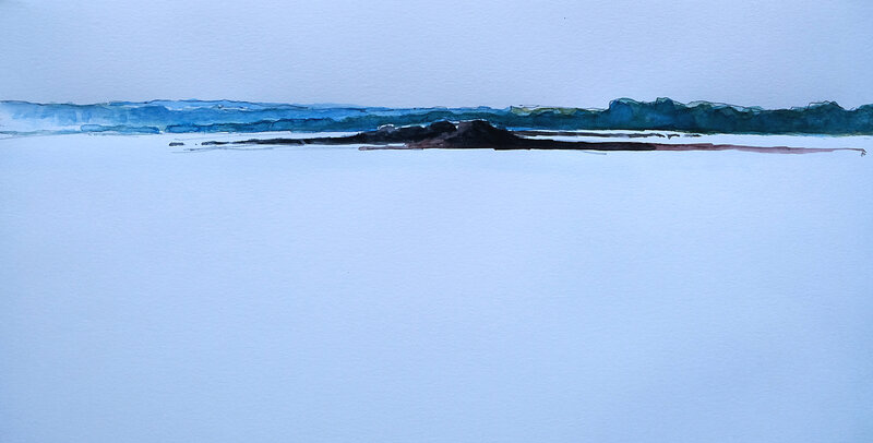 golfe du morbihan 2, aquarelle in situ, 17 04 18