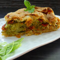 Tourte courgettes tomates séchées parmesan