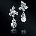 A pair of superb diamond ear pendants, by harry winston