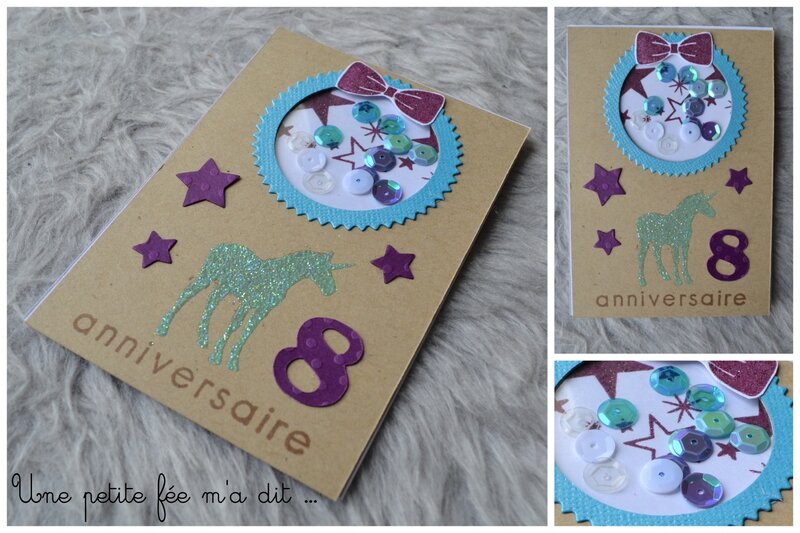 Carte Invitation Anniversaire 8 Ans Kraft Turquoise Et Violet Une Petite Fee M A Dit