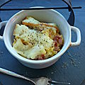 Gratin de pâtes aux lardons et a la raclette