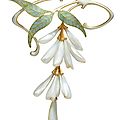 An art nouveau pearl and enamel pendent-brooch, by henri vever