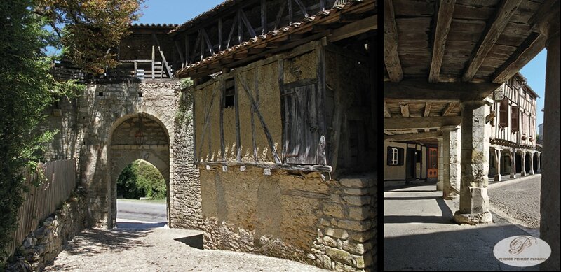 LAUTREC_porte_fortifiee_de_la_Caussade_et_couverts_de_la_Place_Centrale