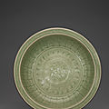 A large Longquan celadon charger, Ming dynasty, 15th century 