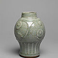 Vase with floral design. yuan dynasty, 1300-1350