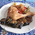 Cuisses de poulet aux aubergines au four