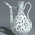 An important blue and white ewer, ming dynasty, hongwu period