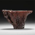 A large carved rhinoceros horn libation cup. qing dynasty, 17th/18th century
