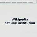 Wikipedia est une institution