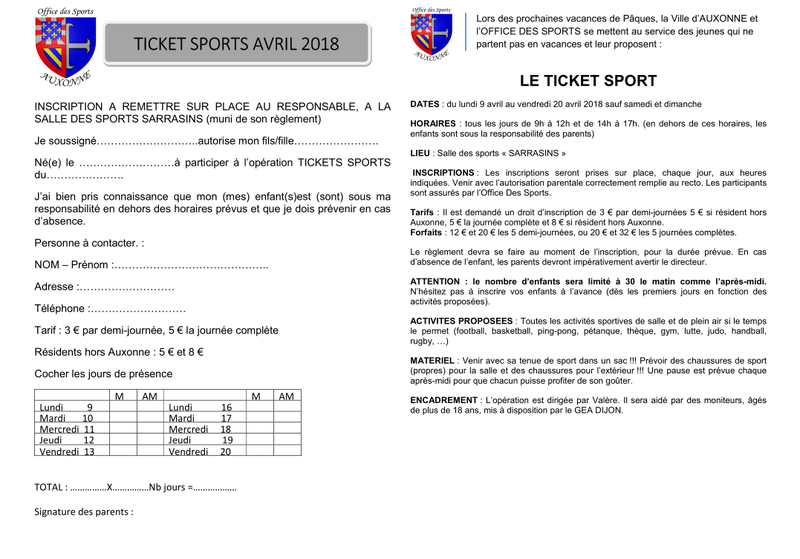 Inscription printemps 2018