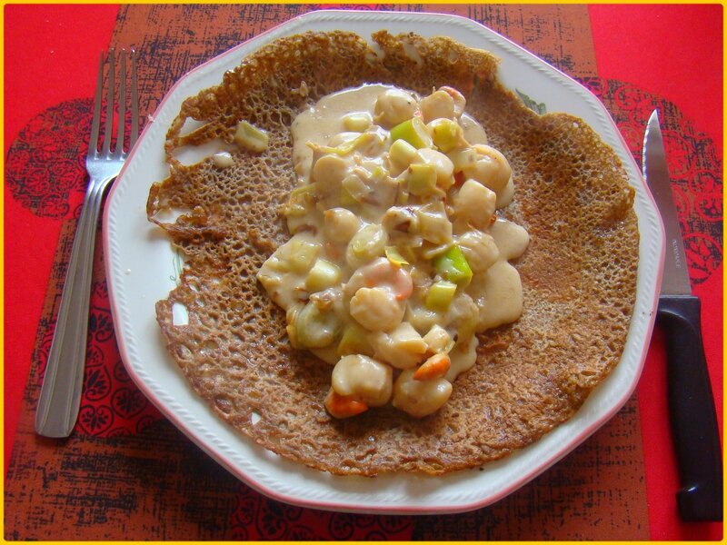 Décongeler Des Noix De St Jacques Rapidement Galettes de blé noir, fondue de poireaux et noix de Saint-Jacques