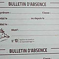Bulletin d'absence