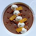 Creme chocolat - chantilly confiture de lait - supreme d'orange et nougatine