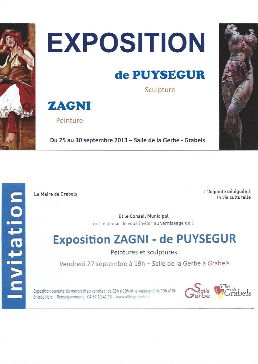 Invit Vernissage Zagni et de Puysegur v site