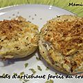Fonds d'artichaut farcis au crabe