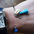 Bracelet Agatha (bleu clair et argenté) - 15 €