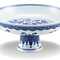 A blue and white 'gourd and wine' tazza, mark and period of yongzheng (1723-1735)